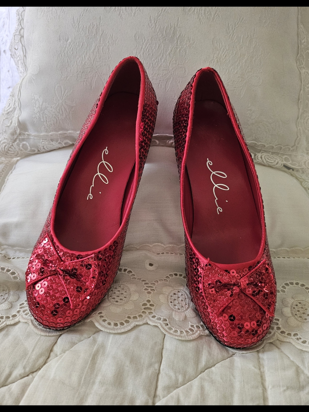 Ellie - Women's Judy (Wizard of Oz) Ruby Sequin Closed Toe Pump - Size 6 - Picture 2 of 4